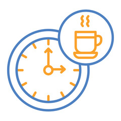 Tea Time Blue And Orange Line Icon