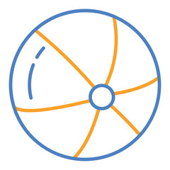 Beach Ball Blue And Orange Line Icon