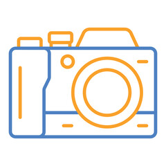 Photo Camera Blue And Orange Line Icon