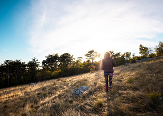 girl walking in nature