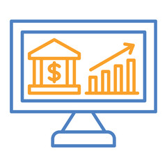 Price Increase Blue And Orange Line Icon