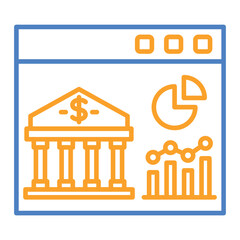 Website Analytics Blue And Orange Line Icon