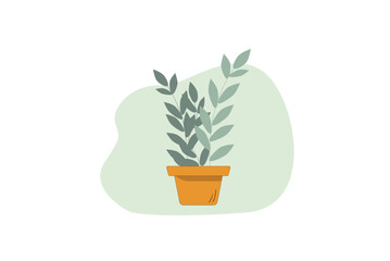 potted plant in a flat style