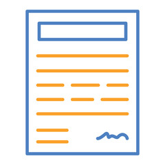 Contract Blue And Orange Line Icon