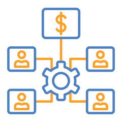 Organization Blue And Orange Line Icon