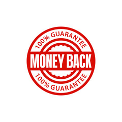 100 percent money back guarantee grunge rubber stamp. vector illustration.