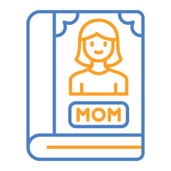 Book Blue And Orange Line Icon