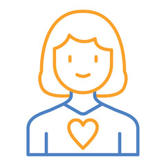 Mother Blue And Orange Line Icon