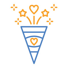 Celebration Blue And Orange Line Icon