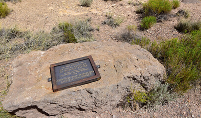 Memorial place in Petrified Forest National Park in Arizona, EEUU.
