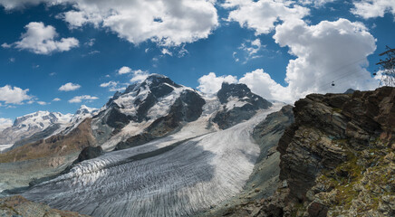 Letnia alpejska panorama - obrazy, fototapety, plakaty