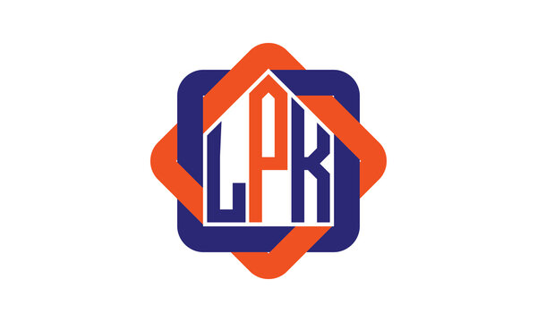 LPK three letter real estate logo with home icon logo design vector template | construction logo | housing logo | engineering logo | initial letter logo | minimalist logo | property logo |