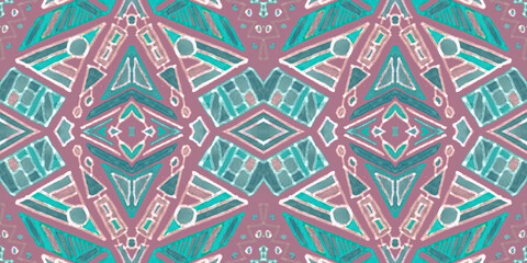 Navajo seamless pattern. Hand drawn ethnic background.