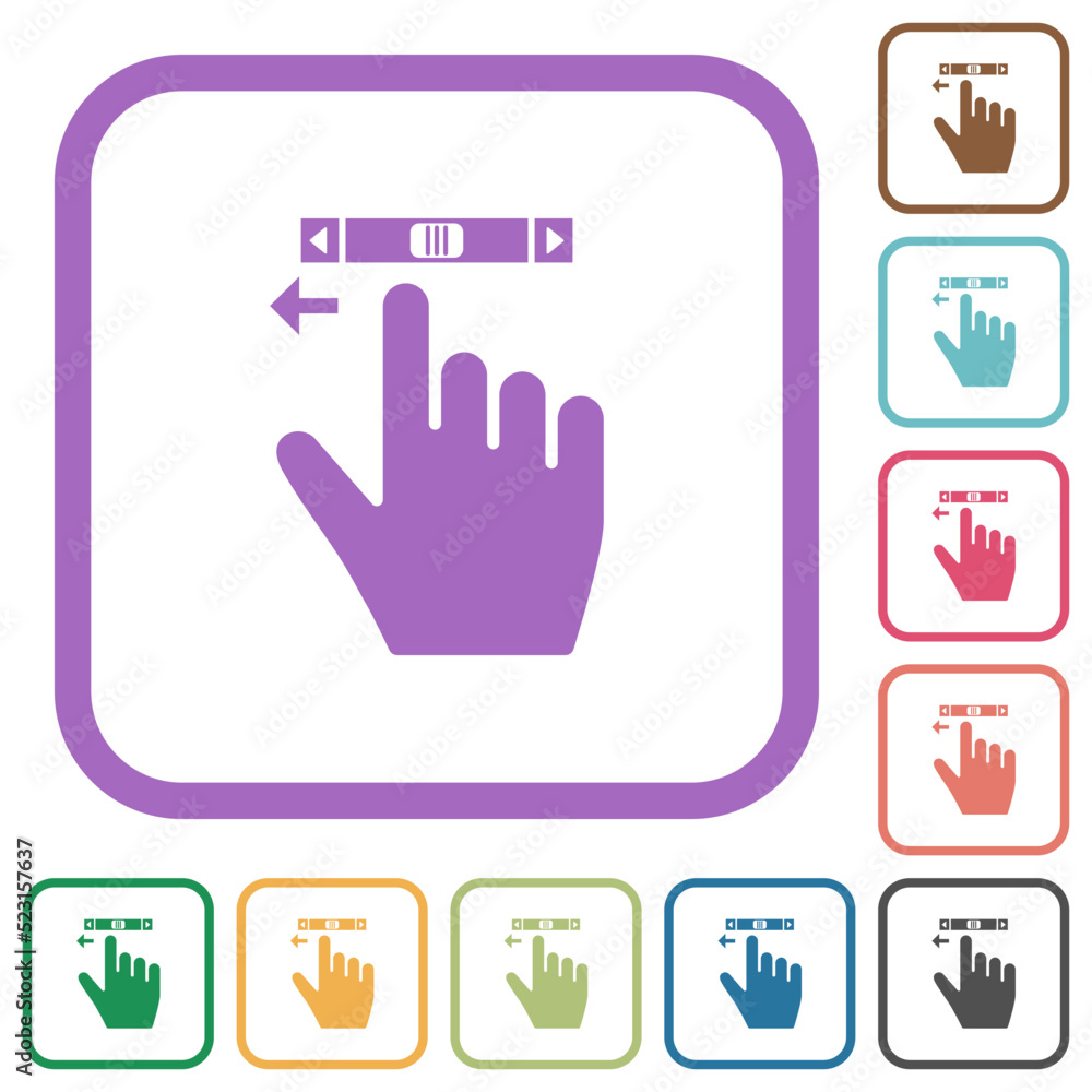 Poster right handed scroll left gesture simple icons
