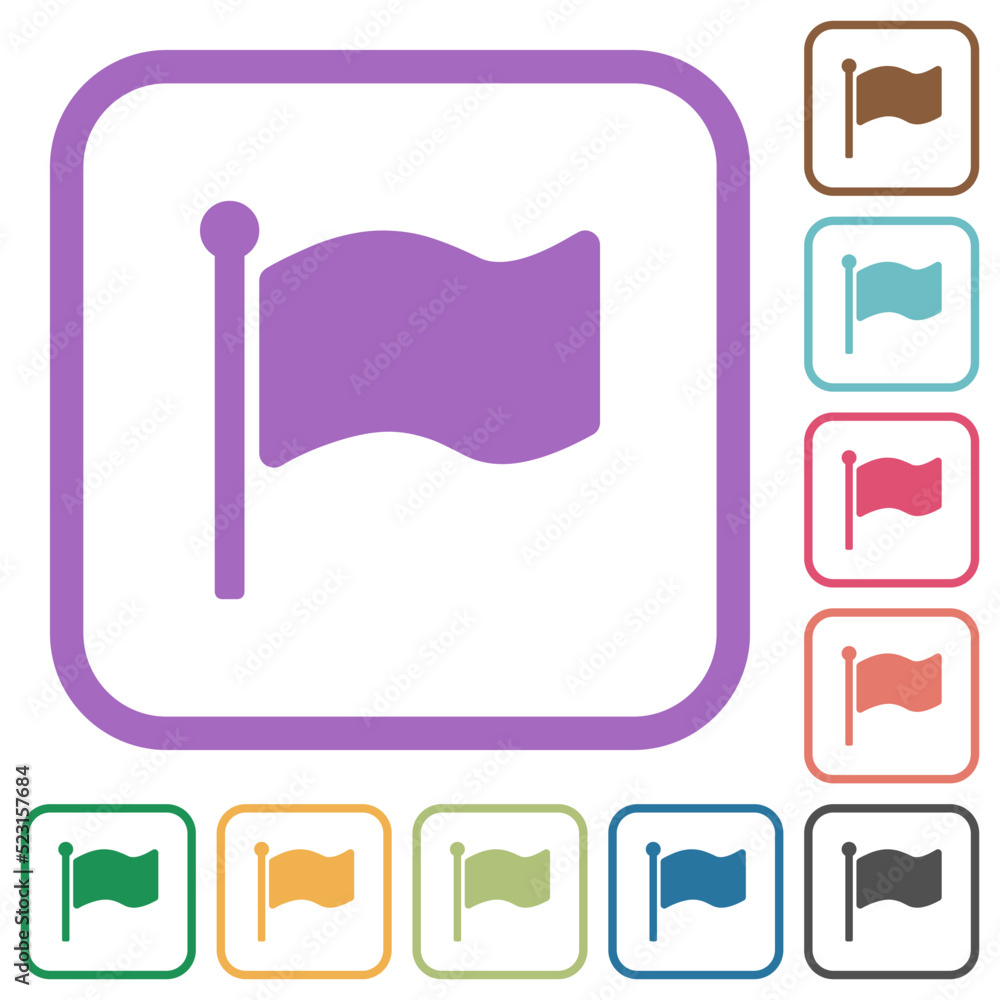 Poster single flag solid simple icons