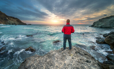 Man on the sea shore