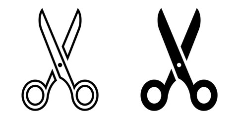 ofvs86 OutlineFilledVectorSign ofvs - scissors icon . isolated transparent . cutting sign . black outline and filled version . AI 10 / EPS 10 . g11396 - obrazy, fototapety, plakaty