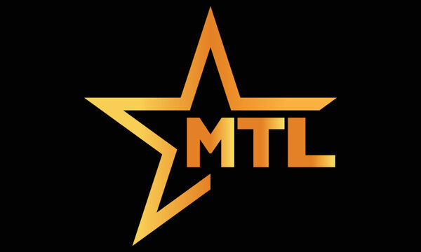 MTL golden luxury star icon three letter logo design vector template. royal logo | luxury logo | jewelry logo | premium logo | iconic logo | Victoria logo |