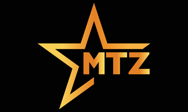 MTZ golden luxury star icon three letter logo design vector template. royal logo | luxury logo | jewelry logo | premium logo | iconic logo | Victoria logo |