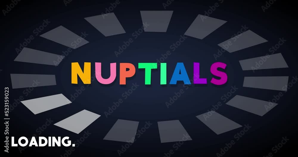 Poster nuptials text with loading, downloading, uploading bar indicator. download, upload on computer scree