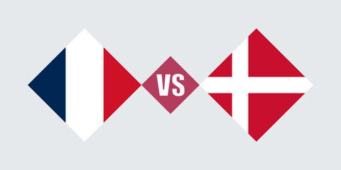 France vs Denmark flag concept. Vector illustration.