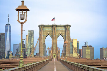 Brooklyn bridge in New York City architecture view