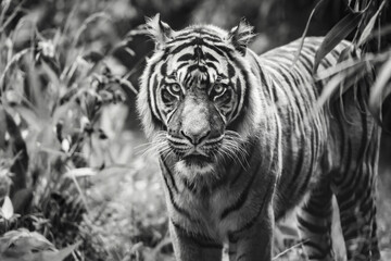 Close-up of a Sumatran tiger in jungle - 523160692