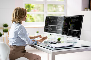 Programmer Woman Coding