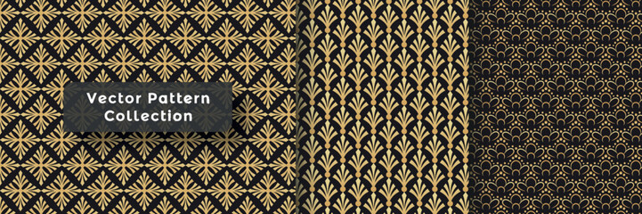 Luxury pattern design and  gold line texture easy stylish pattern set