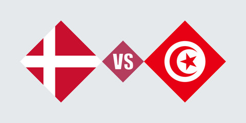 Denmark vs Tunisia flag concept. Vector illustration. - obrazy, fototapety, plakaty