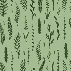 Vector floral seamless pattern with abstract garden flowers. Seamless pattern illustration. Hand drawn style ,design for fashion ,fabric,wallpaper, prints