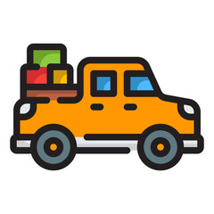 road trip line icon