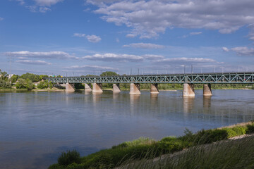 Citadel Rail Bridge over Vistula River in Warsaw city, capital of Poland