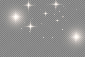 Vector sparkles on transparent background.