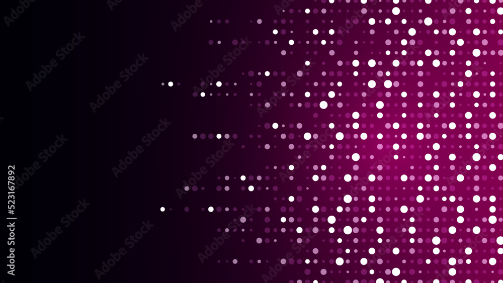 Poster purple abstract background of dots. texture of random particles, mosaic. chaotic ornament. linear pa