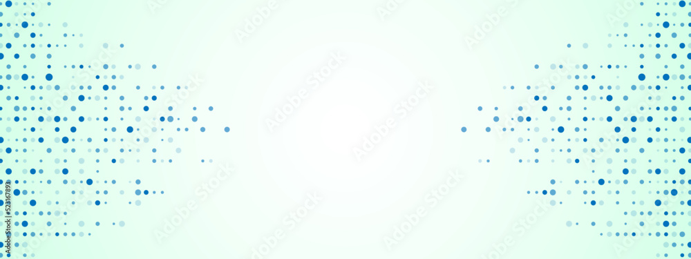 Poster blue abstract background of dots. texture of random particles. chaotic ornament, mosaic. linear patt