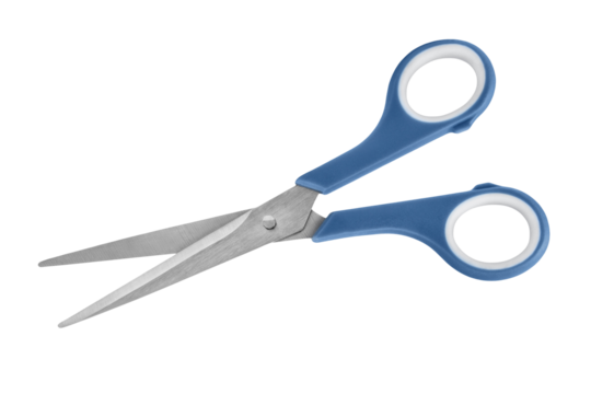 Nahaufnahme mit Schere   Hintergrund transparent