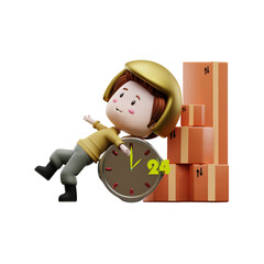 3d rendering of package delivery courier illustration