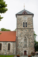 Fototapeta na wymiar The Vår Frue Church (Church of our Lady) Trondheim Trøndelag in Norway (Norwegen, Norge or Noreg)