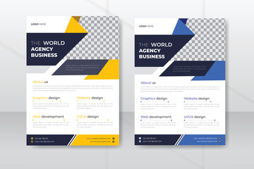 Standard size A4 business agency flyer design template