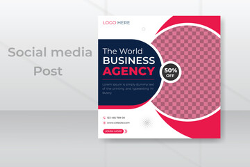 Social media post design template for business