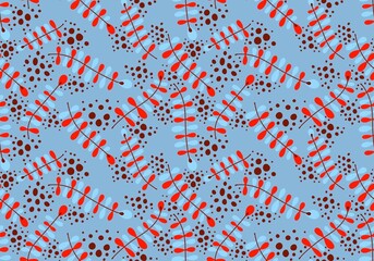 Abstract floral branches seamless cartoon doodle leaves pattern for clothes print and wrapping and kids and fabrics