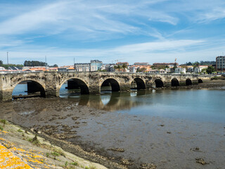 Naklejka premium The Burgo bridge in Culleredo - Spain