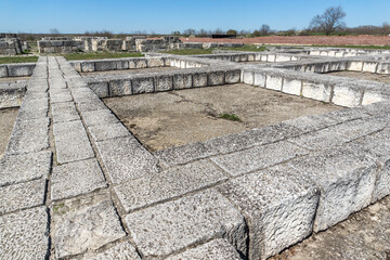 Ruins of The capital of the First  Bulgarian Empire medieval stronghold Pliska, Shumen Region, Bulgaria