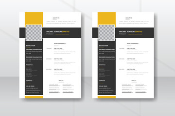 A4 white minimal resume template design