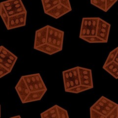 Cartoon geometric seamless game dice pattern for kids and clothes and accessories and notebooks and wrapping paper