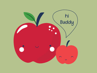 Cute apple buddy, cute apple friends, cute apple