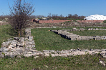 Ruins of The capital of the First  Bulgarian Empire medieval stronghold Pliska, Shumen Region, Bulgaria