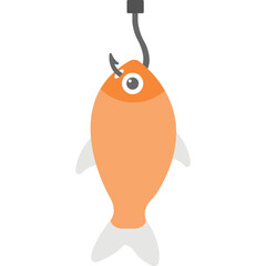 Caught Fish Vector Icon 