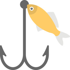 Double Fishing Hook Vector Icon 